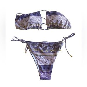 Phax L purple and white bikini